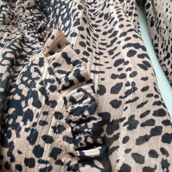 Anthropologie Maeve Jacquin Animal Print Peasant Blouse Sz Medium - Picture 8 of 16